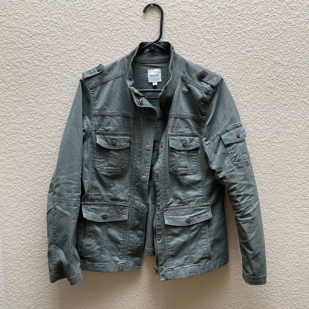 Kensie Jeans Army Jacket Green Size Medium